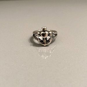 James Avery Faith, Hope and Love Twisted Rope Ring with Box and Pouch